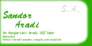 sandor aradi business card